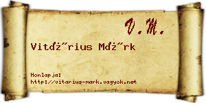 Vitárius Márk névjegykártya